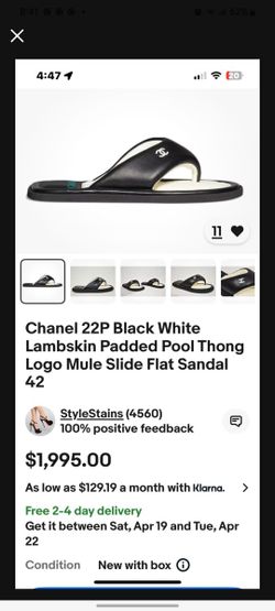 Chanel Lambskin Padded Pool Thong. 