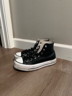 Women’s Black Leather High Top Converse Shoes