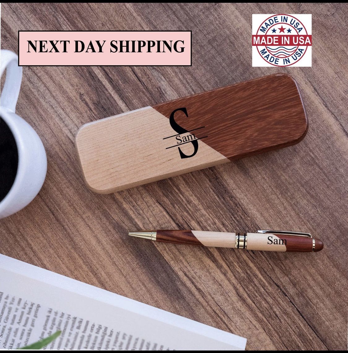 Personalised Custom wood Pen, Laser Engraved Ballpoint Groomsman Gift Bamboo pen Customized,Bridesmaid Pens,Pen with Name,Dad Gift,Boss Gift