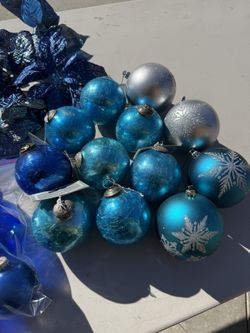 Blue Theme Christmas Ornament Bundle 