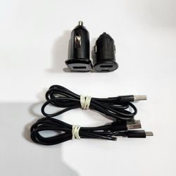 (2) USB Port Car Charger Adapters