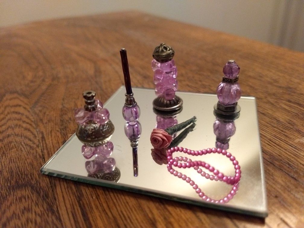 Barbie Doll Miniature Vanity Perfume Bottle Set
