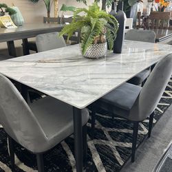 New Dining Set With Marble Like Top