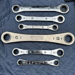 Sears Craftsman Ratcheting Dog BONE Wrenches USA Metric And SAE 