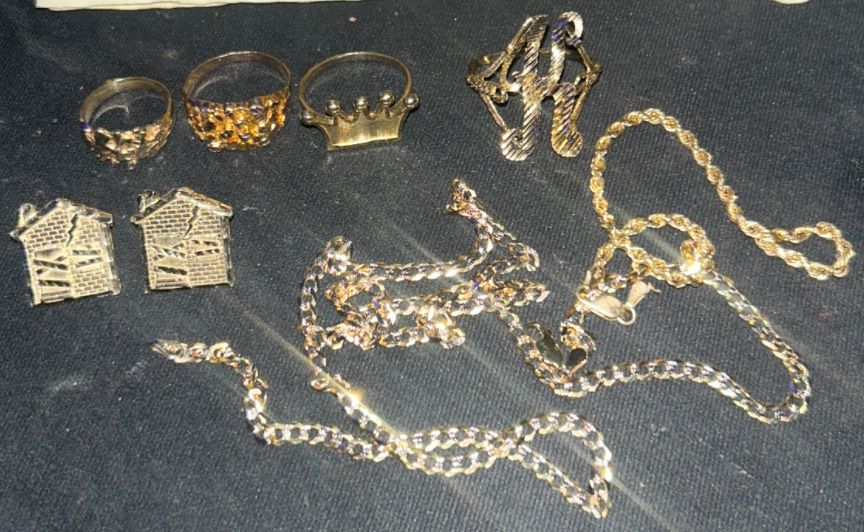 Gold Rings, Earrings, Bracelet