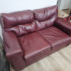 Red Leather Couch- Considering All Offers