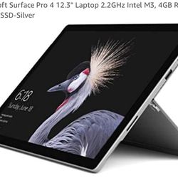 Microsoft Surface Pro 4 12.3" Laptop/Tablet (2.2 GHz Intel Core M3, 4GB RAM, 128 GB SSD