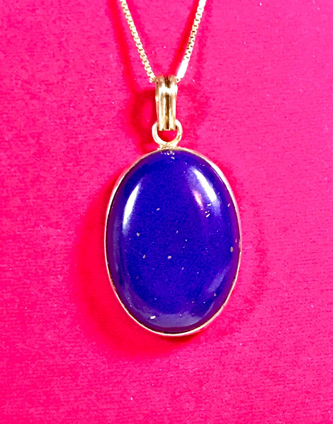 Sterling Lapis Lazuli Necklace 24”