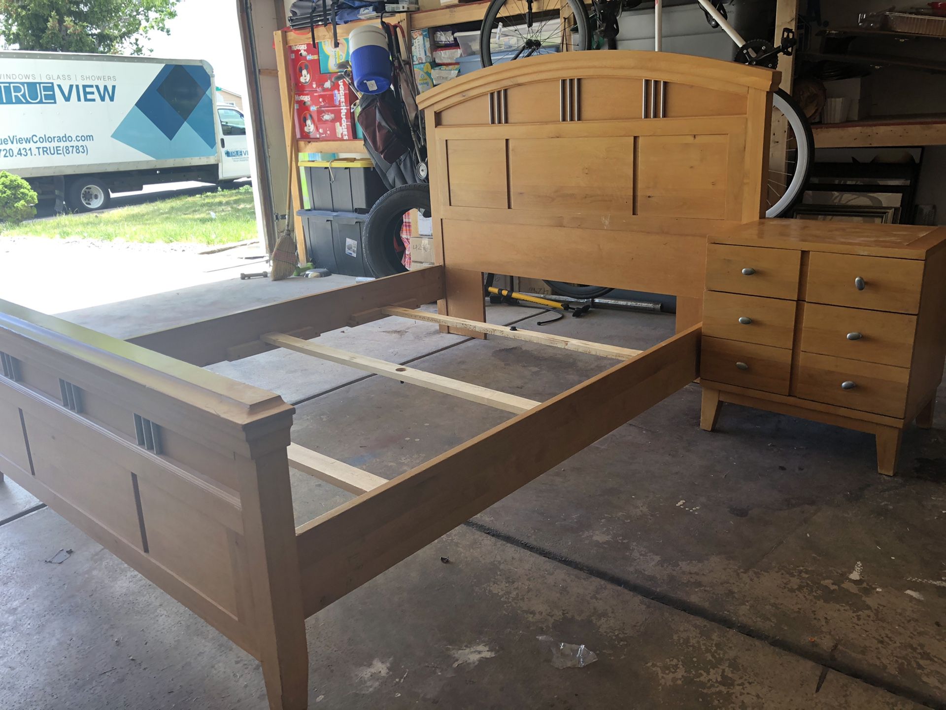 Queen Bed Frame and Night Stand