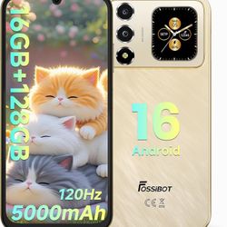 FOSSIBOT S7 2026 Android 16 Unlocked Cellphones, 16GB+128GB