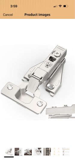 1/8", 1/4", 5/16" Overlay Soft Close Concealed Hinge for Face Frame Door ＆ Frameless Door, 3D Clip-on Plate, Self Closing Hidden Satin Nickel, 105° An