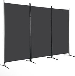 3-Panel Room Divider Privacy Screen, 6FT Portable Frame (102" W x 70" H)
