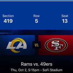 niners Vs LA RAMS TICKETS