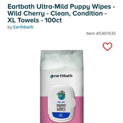 Earthbath Puppy Wipes 100ct Wild Cherry Flavor Pick Up Only $9 Dollars A Pack 