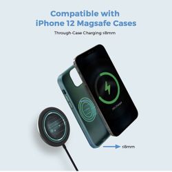 15W Magnetic Wireless Charger,Qi-Certified Wireless Charging Pad with Ring Holder Stand for iPhone 12/12 Mini/12 Pro/12 Pro Max(No AC Adapter