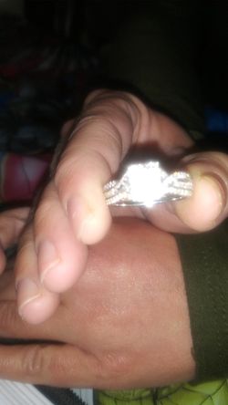 Wedding ring ,engagement ring set. 14 carot gold zales ring valued at 2 grand