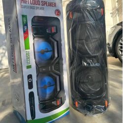 8” x2 Portable Bluetooth Speaker Wireless Microphone New $85