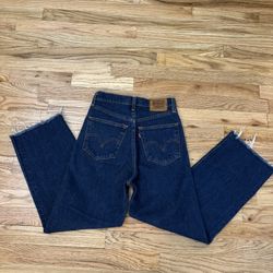 Levi's Women's 501 High Rise Straight Leg Jeans Dark Wash Denim