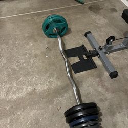 Curly bar and 60 lb