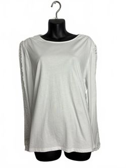 Boden White Long Sleeve Lace Sleeve Top Women's 16-18 NEW