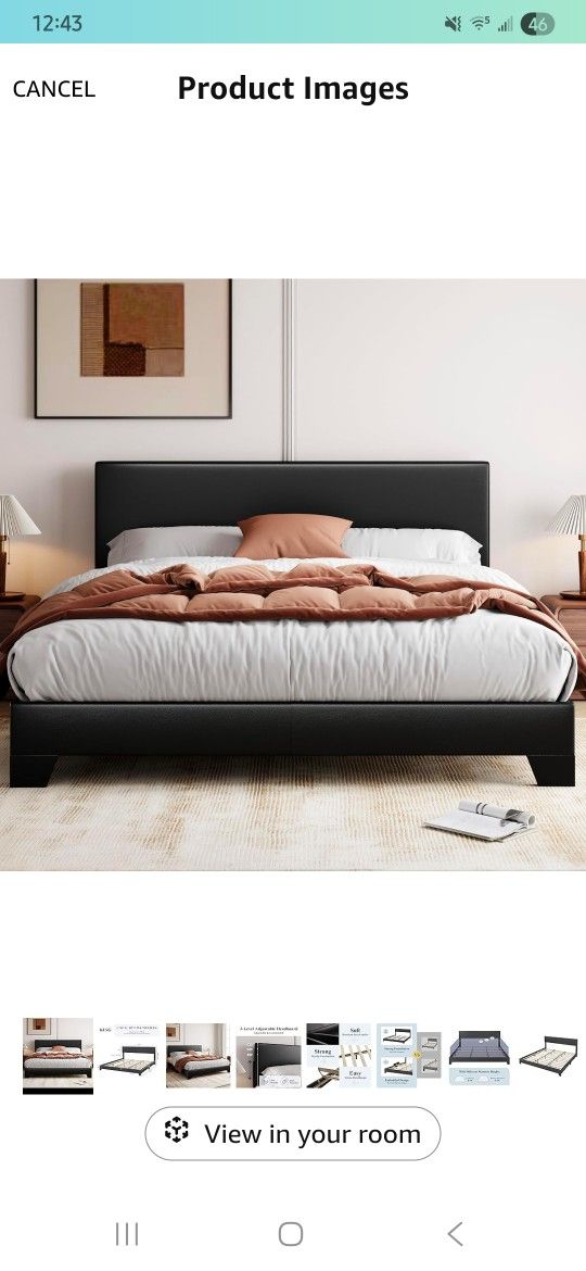 Black King Size Platform Bed Frame