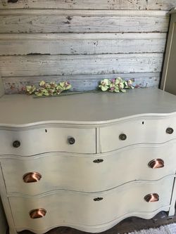 Two piece solid wood creamy white dresser set