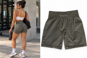 NVGTN Olive Green Seamless Shorts