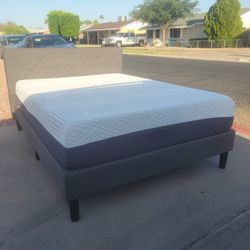 queen bed frame and mattress 