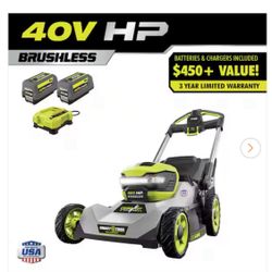 Lawn Mover Ryoby 40v Bateria Cargador  Brushless Self Propelled 