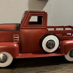 Adorable Red Metal Rustic Farmhouse Truck 