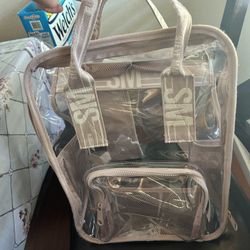 Steve Madden Clear Soft Pink Backpack 