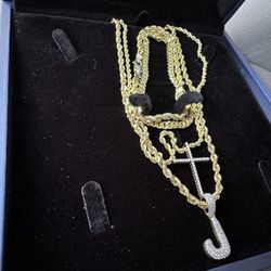 14k Gold Chain, Bracelet, Pendant 