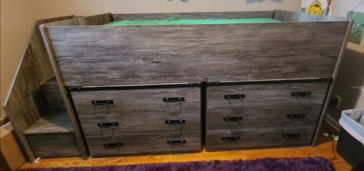 Signature Design by Ashley twin loft bed with drawers