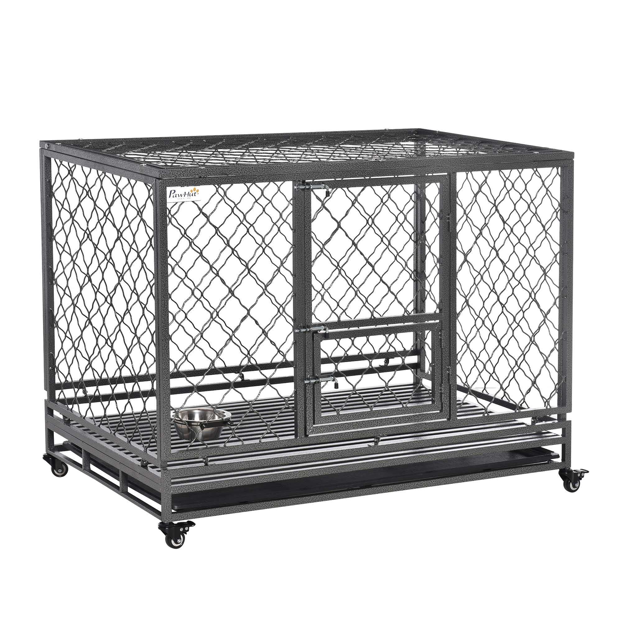 New in box PawHut Heavy Duty Dog Crate Metal Kennel and Cage Dog Playpen with Lockable Wheels