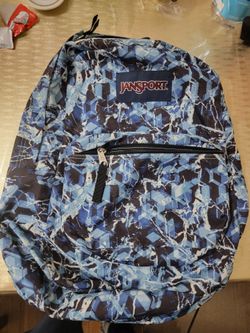 JanSport Backpack Blue Geometric Print