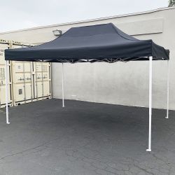 $155 (New) Heavy duty 10x15 ft outdoor ez pop up canopy party tent instant shade w/ carry bag (black, red) 