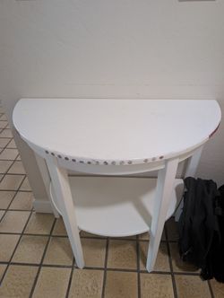 White Half-Moon Console / Entryway Table