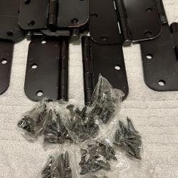 door hinges 3.5 inches new 13 pieces 8 bags of self-tapping screws all new