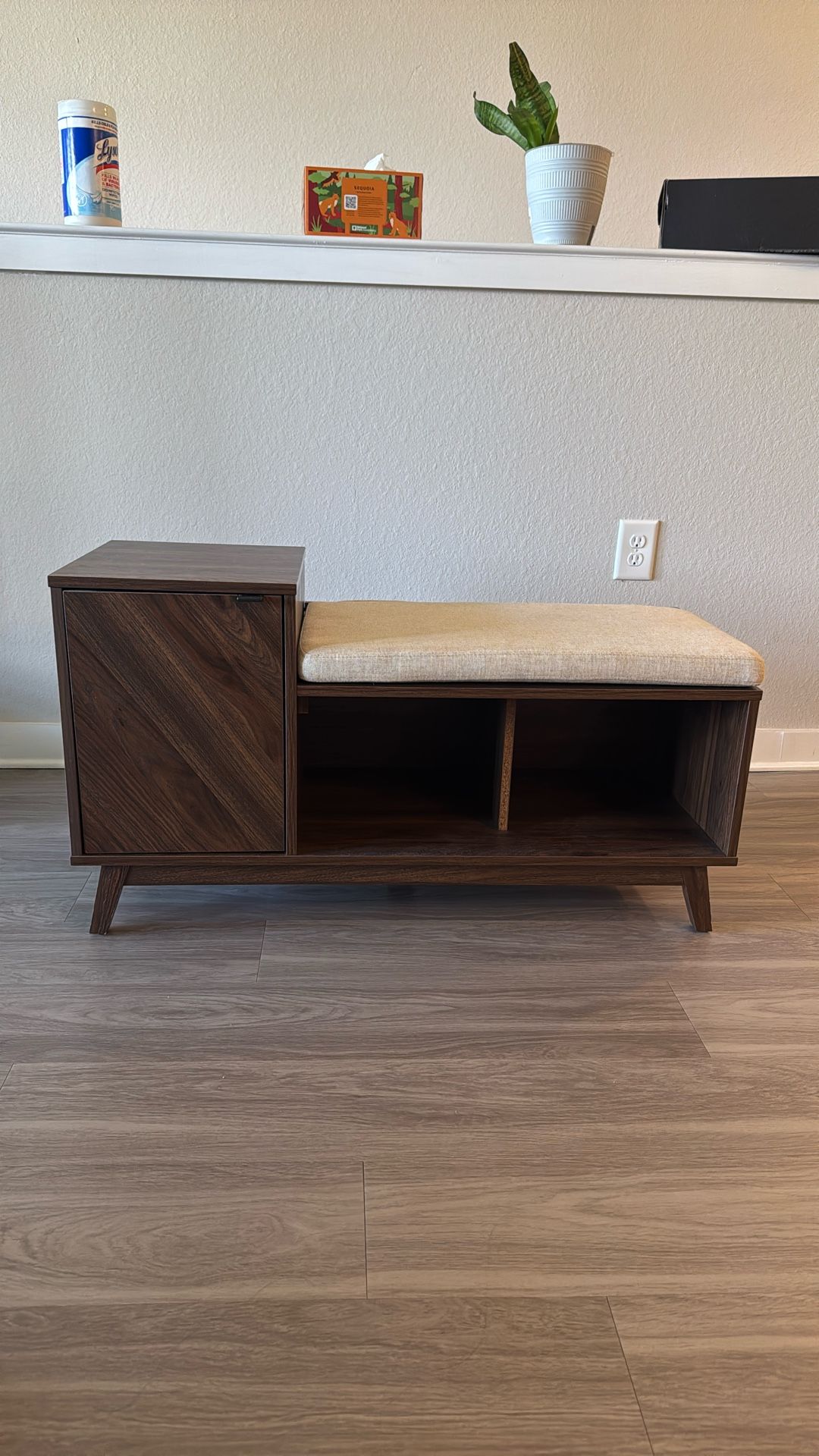 2-in-1 Shoe Cabinet With Bench 2 Adjustable Shelves
