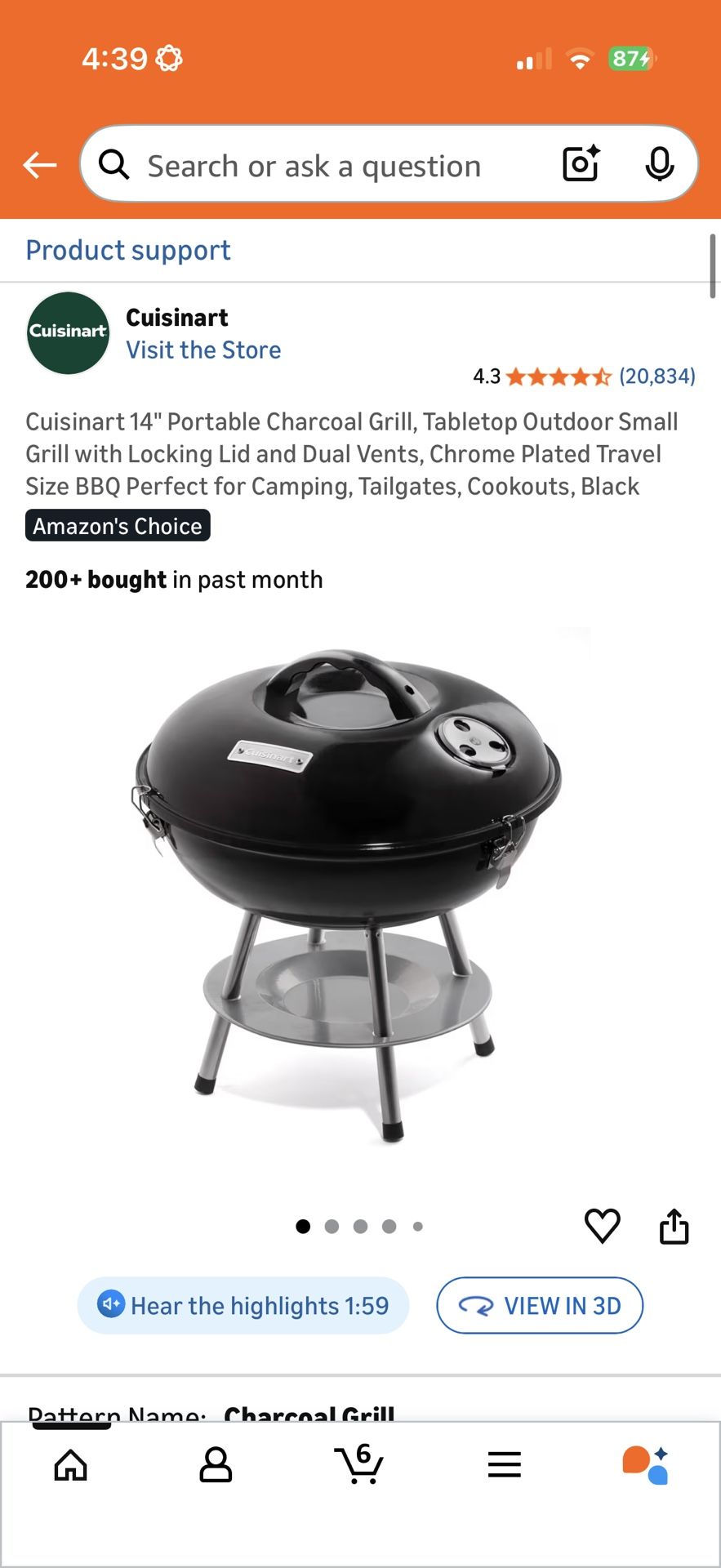 Camping BBQ Set - Portal Charcoal grill And  Chimney Starter 