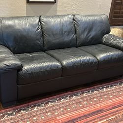 Black Leather Sofa And Chair $200