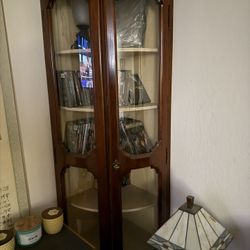 7 Ft Tall Classic Mahogany Corner Cupboard