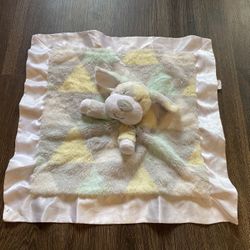 Baby Essentials Puppy Dog Plush Security Blanket Lovey Triangles Satin Trim Gray