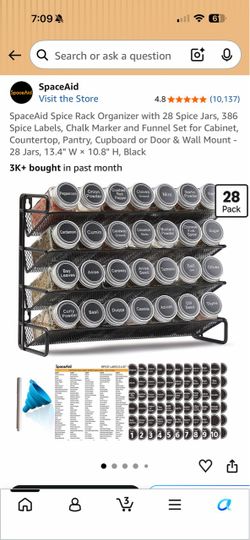 Spice organizer rack