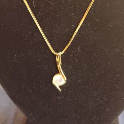1 Carat Moissanite Pendant With 18k Gold Plating