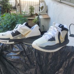 Nike Low 5Tb White Black And Gold                          Size 10 Men