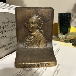 Rare Antique Bronze George Washington Bookend