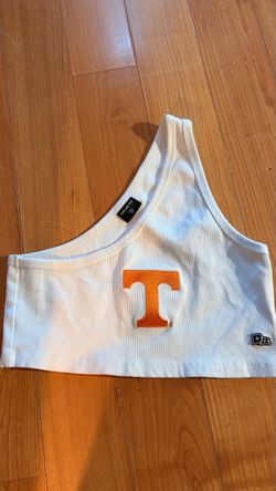 Hype And Vice Tennessee Volunteers One Shoulder Ribbed Cropped Tank Top Large