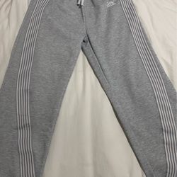 Grey and white stripes baggy sweatpants