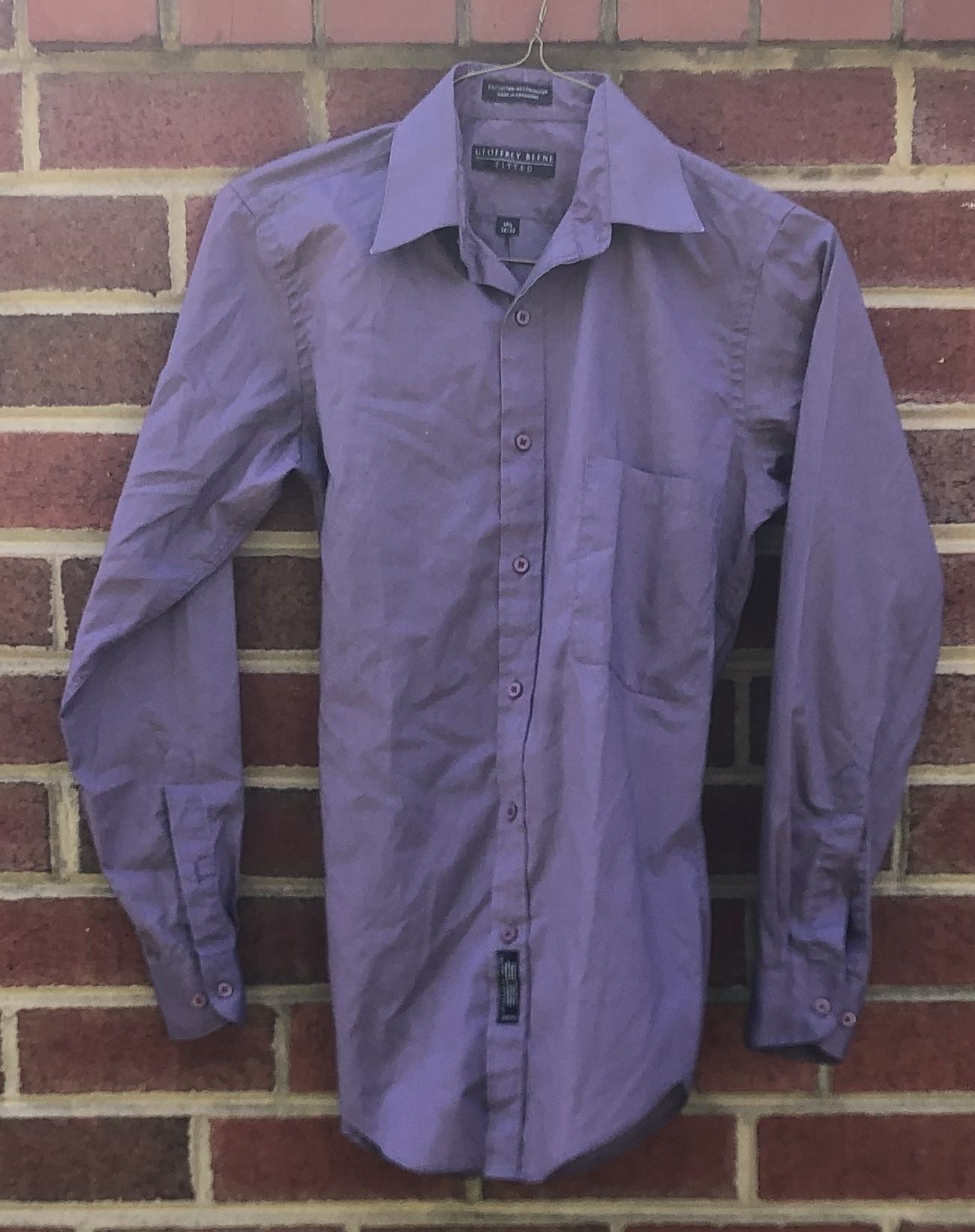 Men’s GEOFFREY BEENE Purple Fitted Dress Shirt